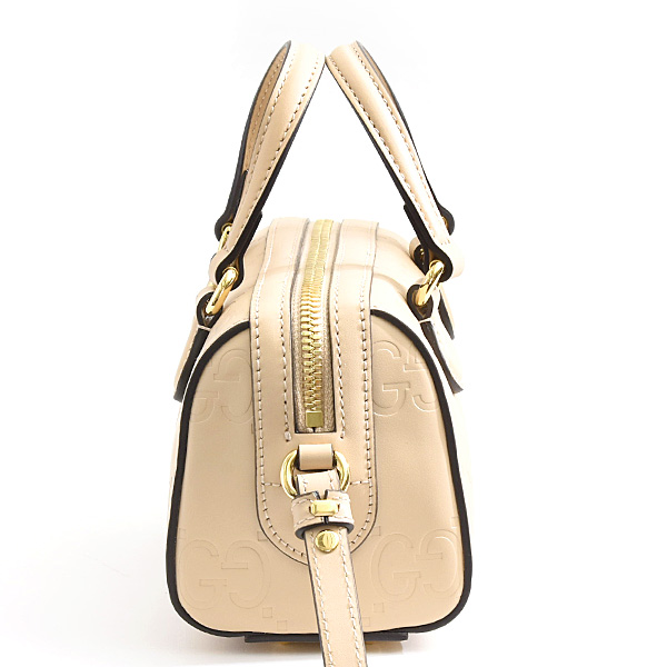 グッチ バッグ レディース GGスーパーミニ ボストンバッグ 2WAY カーフ ベージュ GUCCI 790130 未使用展示品