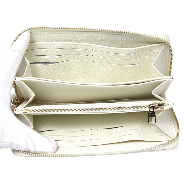 ルイヴィトン 財布 レディース モノグラムアンプラント ジッピーウォレット ミルキーホワイト ブルー Louis Vuitton M28131 未使用展示品