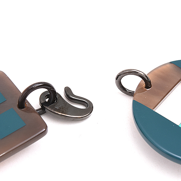 エルメス ネックレス レディース バッファローホーン チョーカー 水牛 ブラウン グリーン HERMES 中古