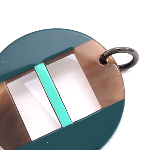 エルメス ネックレス レディース バッファローホーン チョーカー 水牛 ブラウン グリーン HERMES 中古