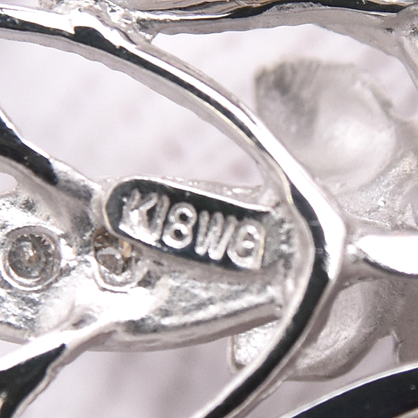 山本寛斎 ブローチ レディース ブーケ ブローチ パール×ダイヤ ブローチ 0.08ct kansai K18WG×K14WG 中古