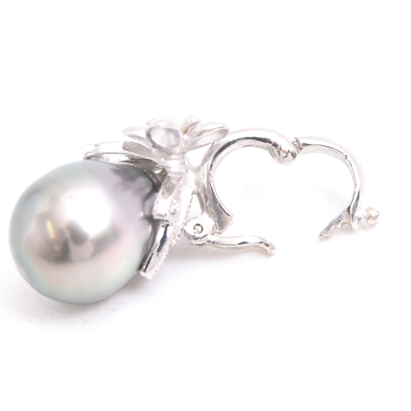 山本寛斎 ブローチ レディース ブーケ ブローチ パール×ダイヤ ブローチ 0.08ct kansai K18WG×K14WG 中古