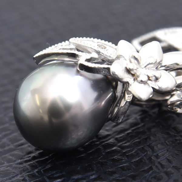 山本寛斎 ブローチ レディース ブーケ ブローチ パール×ダイヤ ブローチ 0.08ct kansai K18WG×K14WG 中古