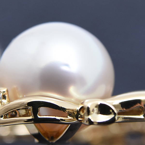 ミキモト ブローチ レディース パール×ダイヤ ブローチ 11.8mm珠 D1.64ct イエローゴールド MIKIMOTO K18 中古