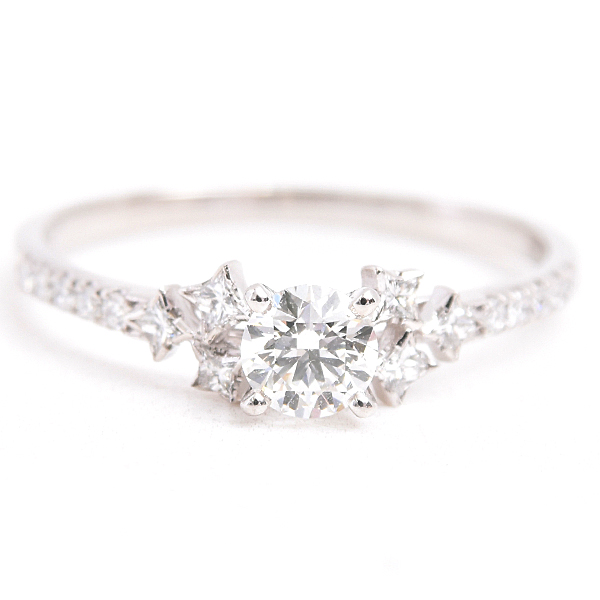 アーカー 指輪 レディース セレスチャルラブ ダイヤ リング D0.27ct D0.15ct 11号弱 プラチナ AHKAH PT900 中古