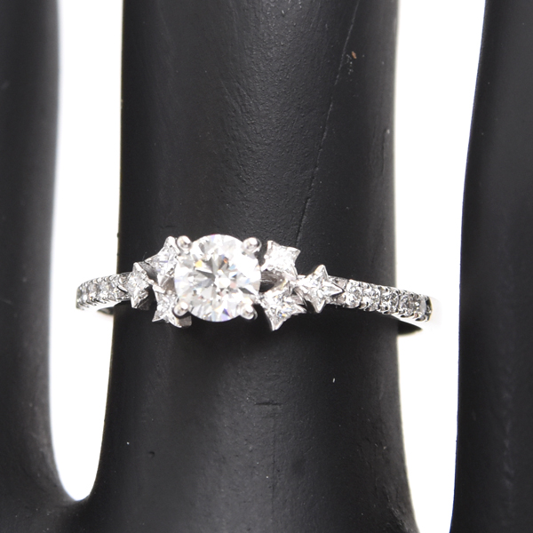 アーカー 指輪 レディース セレスチャルラブ ダイヤ リング D0.27ct D0.15ct 11号弱 プラチナ AHKAH PT900 中古