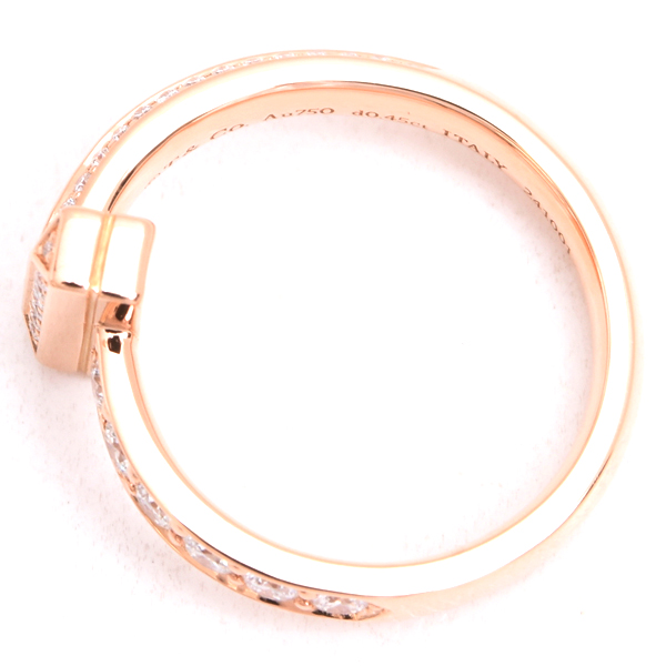 ティファニー 指輪 レディース Tワン ナロー ダイヤ リング 12号 D0.45ct ピンクゴールド TIFFANY 750PG 中古