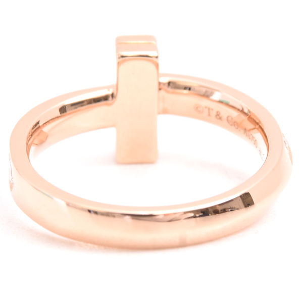 ティファニー 指輪 レディース Tワン ナロー ダイヤ リング 12号 D0.45ct ピンクゴールド TIFFANY 750PG 中古