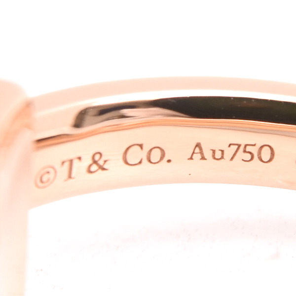 ティファニー 指輪 レディース Tワン ナロー ダイヤ リング 12号 D0.45ct ピンクゴールド TIFFANY 750PG 中古