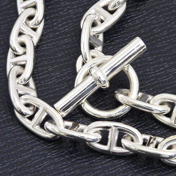 エルメス ネックレス ユニセックス シェーヌダンクル GM ネックレス 29コマ シルバー HERMES SV925 中古