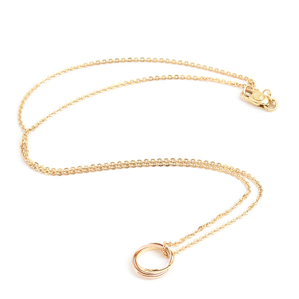カルティエ ネックレス レディース ベビー トリニティ 750YG×WG×PG ゴールド Cartier 中古