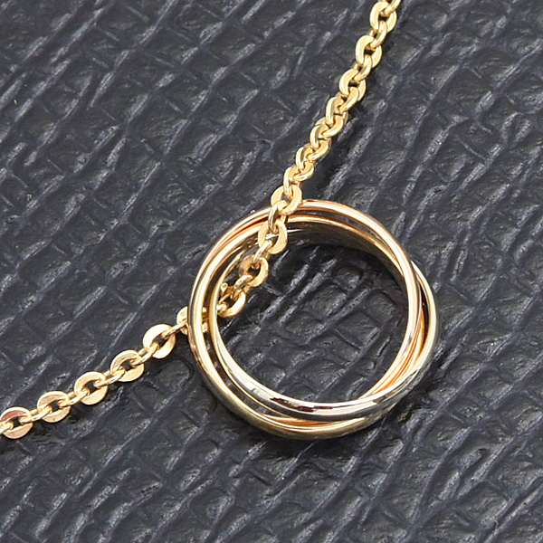 カルティエ ネックレス レディース ベビー トリニティ 750YG×WG×PG ゴールド Cartier 中古