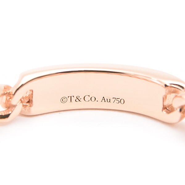 ティファニー 指輪 メンズ レディース マイクロリンク 2Pダイヤ リング 17号 ピンクゴールド TIFFANY 750PG 中古