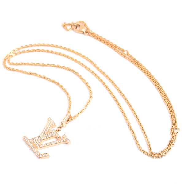 ルイヴィトン ネックレス ユニセックス パンダンティフLV GM ダイヤ ネックレス イエローゴールド Louis Vuitton Q93849 750YG 中古