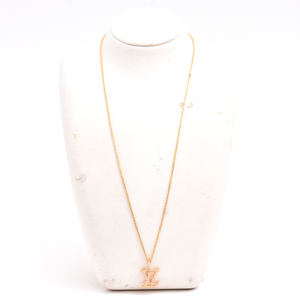 ルイヴィトン ネックレス ユニセックス パンダンティフLV GM ダイヤ ネックレス イエローゴールド Louis Vuitton Q93849 750YG 中古