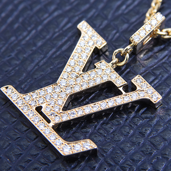 ルイヴィトン ネックレス ユニセックス パンダンティフLV GM ダイヤ ネックレス イエローゴールド Louis Vuitton Q93849 750YG 中古