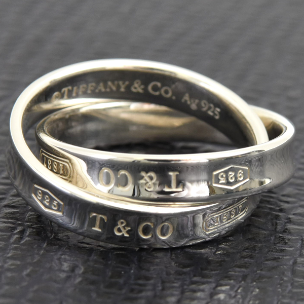 ティファニー 指輪 レディース 1837 インターロッキング ダブルサークル リング 9号 シルバー TIFFANY SV925 中古