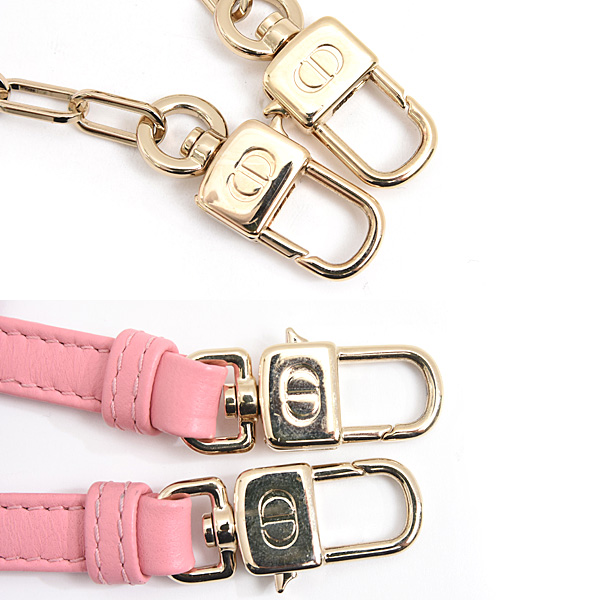 クリスチャンディオール バッグ レディース Lady D-Joy マイクロバッグ　カナージュ ミニバッグ ピンク ラムスキン Christian Dior 中古