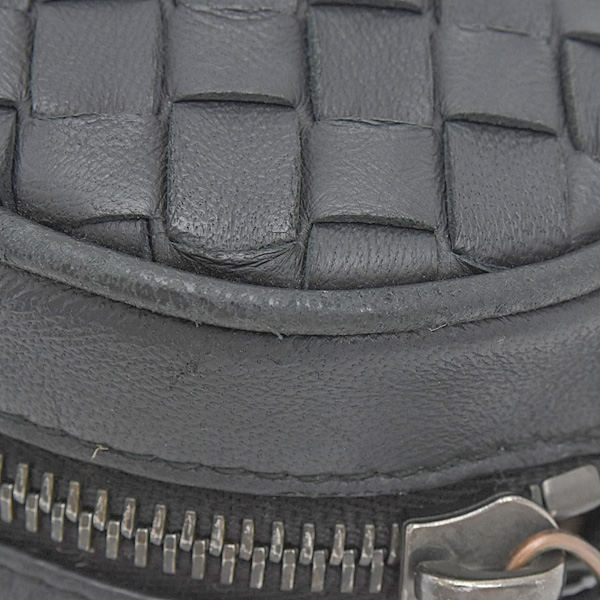 ボッテガヴェネタ バッグ メンズ イントレチャート ベルトバッグ ウエストバッグ ブラック ラムスキン BOTTEGA VENETA 中古