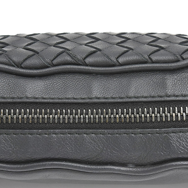 ボッテガヴェネタ バッグ メンズ イントレチャート ベルトバッグ ウエストバッグ ブラック ラムスキン BOTTEGA VENETA 中古