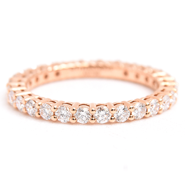 ティファニー 指輪 レディース フォーエバーバンド フルエタニティ ダイヤ リング 10.5号弱 ピンクゴールド TIFFANY 750PG 中古