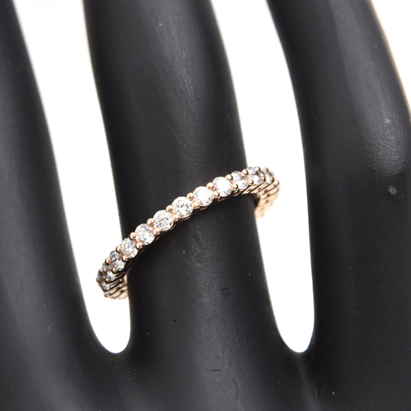 ティファニー 指輪 レディース フォーエバーバンド フルエタニティ ダイヤ リング 10.5号弱 ピンクゴールド TIFFANY 750PG 中古