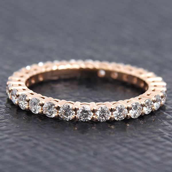 ティファニー 指輪 レディース フォーエバーバンド フルエタニティ ダイヤ リング 10.5号弱 ピンクゴールド TIFFANY 750PG 中古