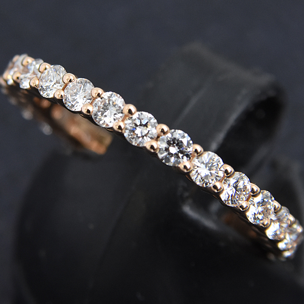 ティファニー 指輪 レディース フォーエバーバンド フルエタニティ ダイヤ リング 10.5号弱 ピンクゴールド TIFFANY 750PG 中古