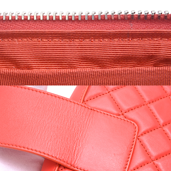 シャネル バッグ レディース マトラッセ ハーフココ チェーン ショルダーバッグ ラムスキン レッド CHANEL 中古