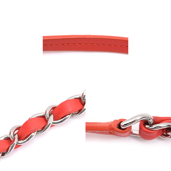 シャネル バッグ レディース マトラッセ ハーフココ チェーン ショルダーバッグ ラムスキン レッド CHANEL 中古