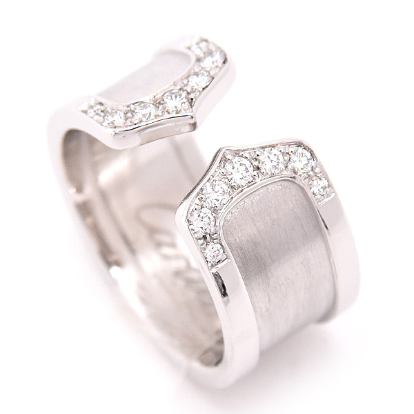 カルティエ レディース 指輪 C2 ダイヤ リング 52号 実寸13号 ホワイトゴールド 750WG Cartier 中古