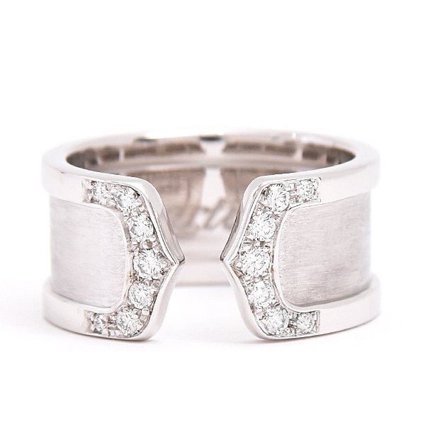 カルティエ レディース 指輪 C2 ダイヤ リング 52号 実寸13号 ホワイトゴールド 750WG Cartier 中古