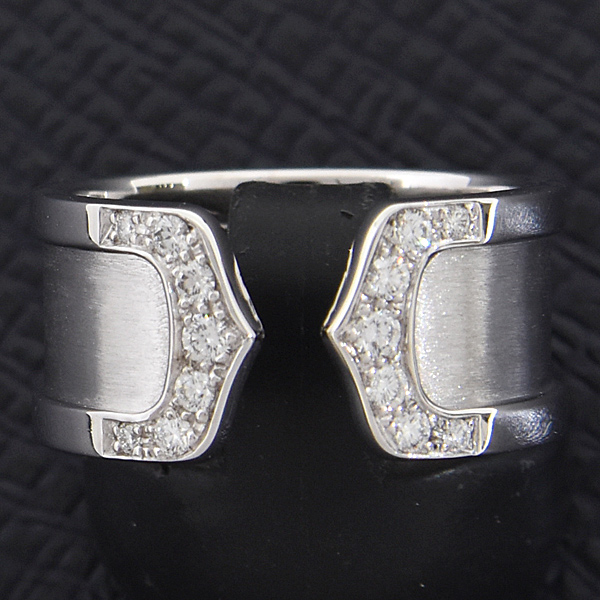 カルティエ レディース 指輪 C2 ダイヤ リング 52号 実寸13号 ホワイトゴールド 750WG Cartier 中古