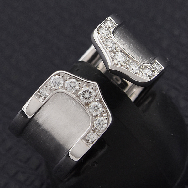 カルティエ レディース 指輪 C2 ダイヤ リング 52号 実寸13号 ホワイトゴールド 750WG Cartier 中古