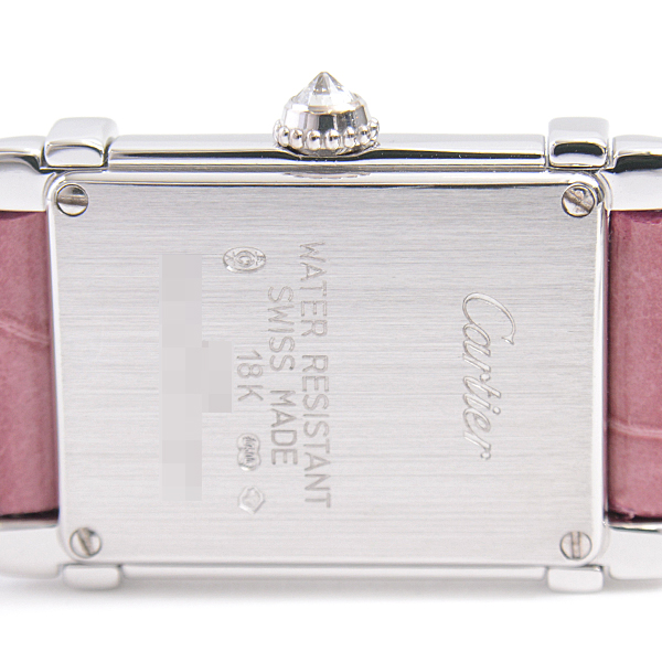 カルティエ 時計 レディース タンクシノワーズ ダイヤモンドベゼル 電池式 ホワイトゴールド Cartier 750WG 中古