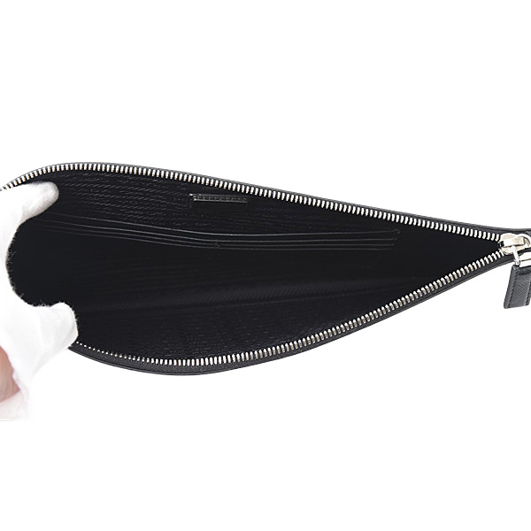 プラダ バッグ メンズ バナナ柄 クラッチバッグ サフィアーノレザー ブラック×イエロー PRADA 中古