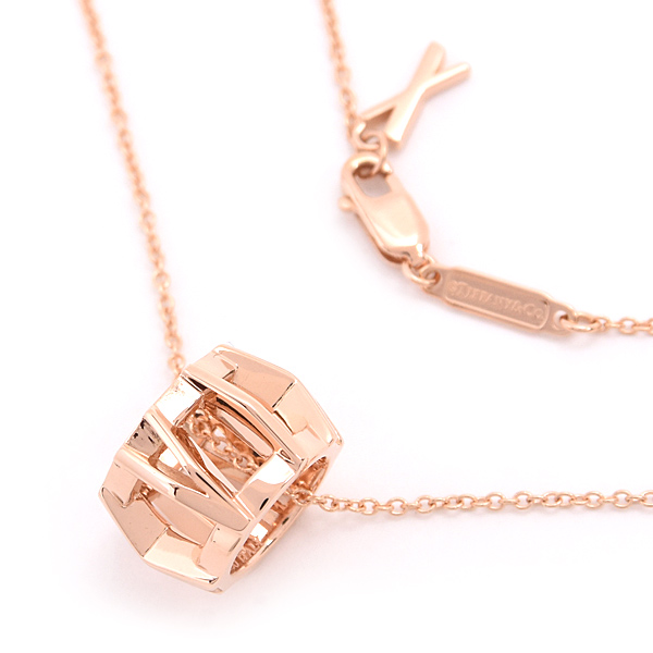 ティファニー ネックレス レディース アトラス X オープン ペンダント ピンクゴールド TIFFANY 750PG 中古