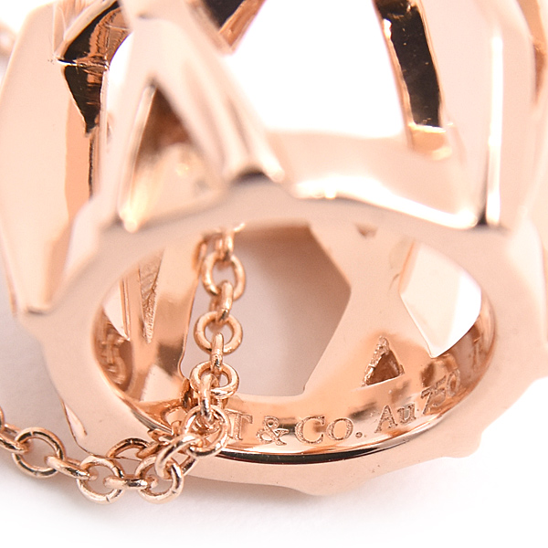 ティファニー ネックレス レディース アトラス X オープン ペンダント ピンクゴールド TIFFANY 750PG 中古