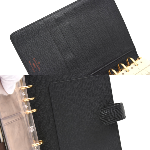 ルイヴィトン 小物 ユニセックス アジェンダMM 手帳カバー ノワール Louis Vuitton R20042 中古