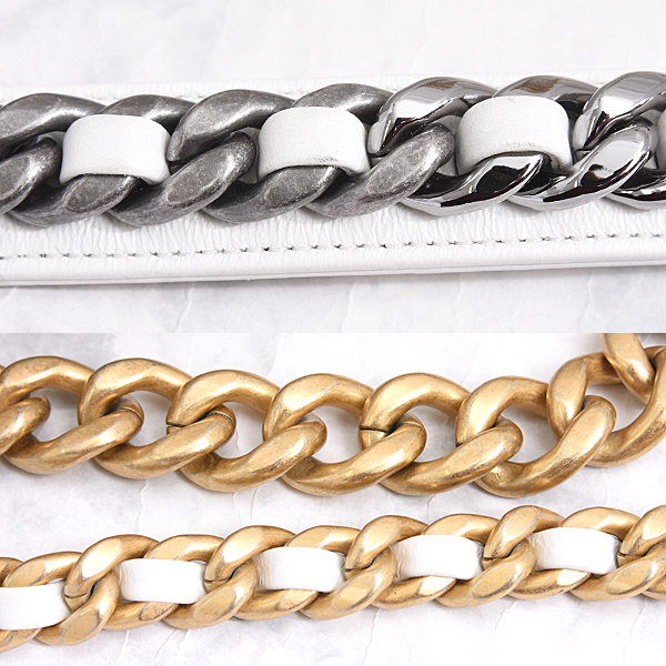 シャネル バッグ レディース シャネル19 ラージ ハンドルバッグ チェーンショルダー 30番台 ホワイト ラムスキン CHANEL AS1161 中古