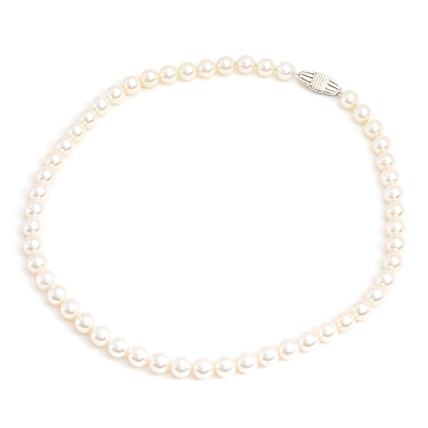 ミキモト ネックレス レディース パール ネックレス 7.4mm～7.9mm珠 シルバー MIKIMOTO SV925 中古