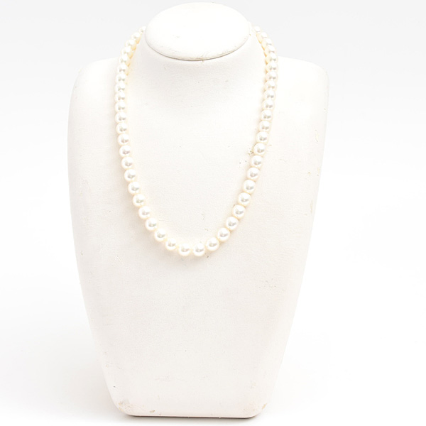 ミキモト ネックレス レディース パール ネックレス 7.4mm～7.9mm珠 シルバー MIKIMOTO SV925 中古