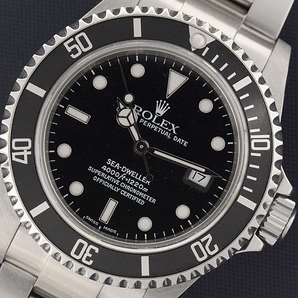 ロレックス 時計 メンズ シードゥエラー ダイバーズウォッチ ブラック文字盤 ステンレス ROLEX SEA-DWELLER 16600 SS【中古】