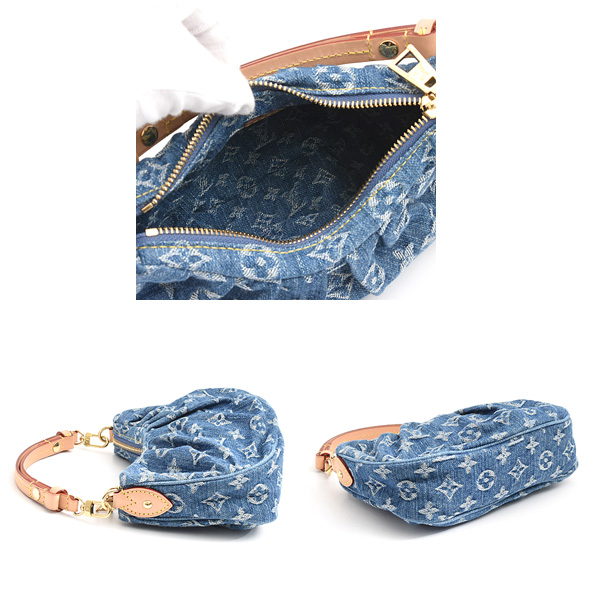 ルイヴィトン バッグ レディース モノグラムデニム ポシェットバレー ハンドバッグ ブルー Louis Vuitton M13571 中古