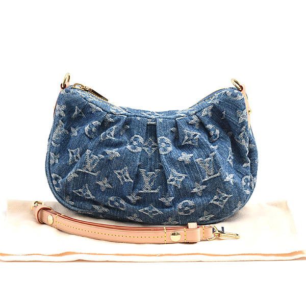 ルイヴィトン バッグ レディース モノグラムデニム ポシェットバレー ハンドバッグ ブルー Louis Vuitton M13571 中古