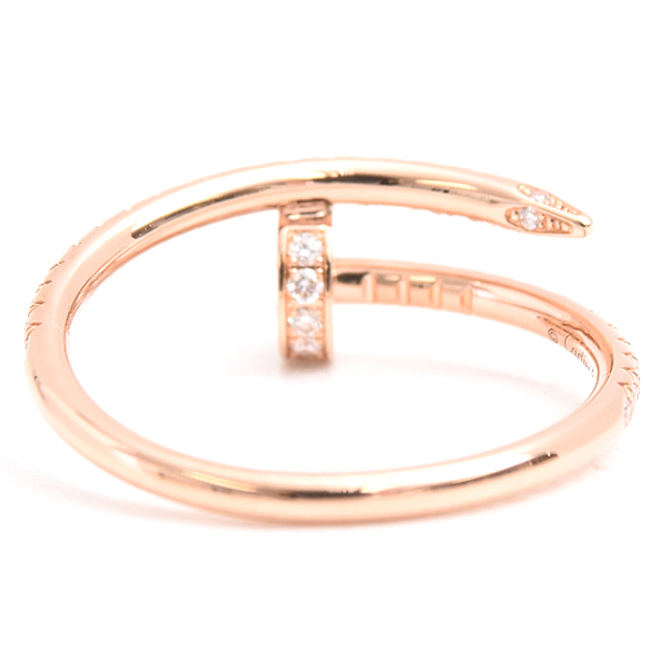 カルティエ 指輪 ユニセックス ジュストアンクル ダイヤ リング 56号 ピンクゴールド Cartier 750PG 中古
