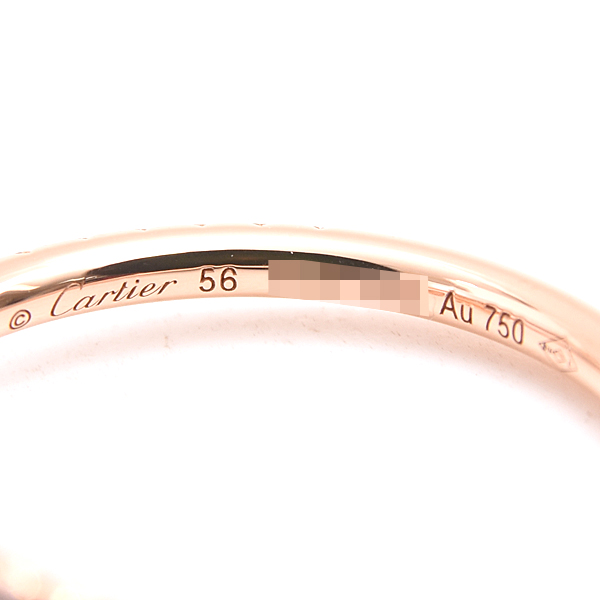 カルティエ 指輪 ユニセックス ジュストアンクル ダイヤ リング 56号 ピンクゴールド Cartier 750PG 中古