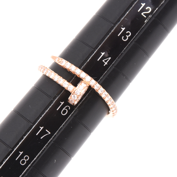 カルティエ 指輪 ユニセックス ジュストアンクル ダイヤ リング 56号 ピンクゴールド Cartier 750PG 中古