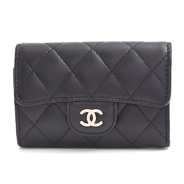 シャネル キーケース レディース マトラッセ 4連 クラシック ブラック ラムスキン CHANEL 中古