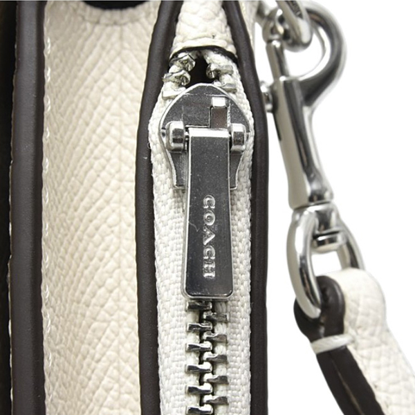 コーチ バッグ レディース ノースサウス フォン スマホショルダー チョーク レザー COACH 中古